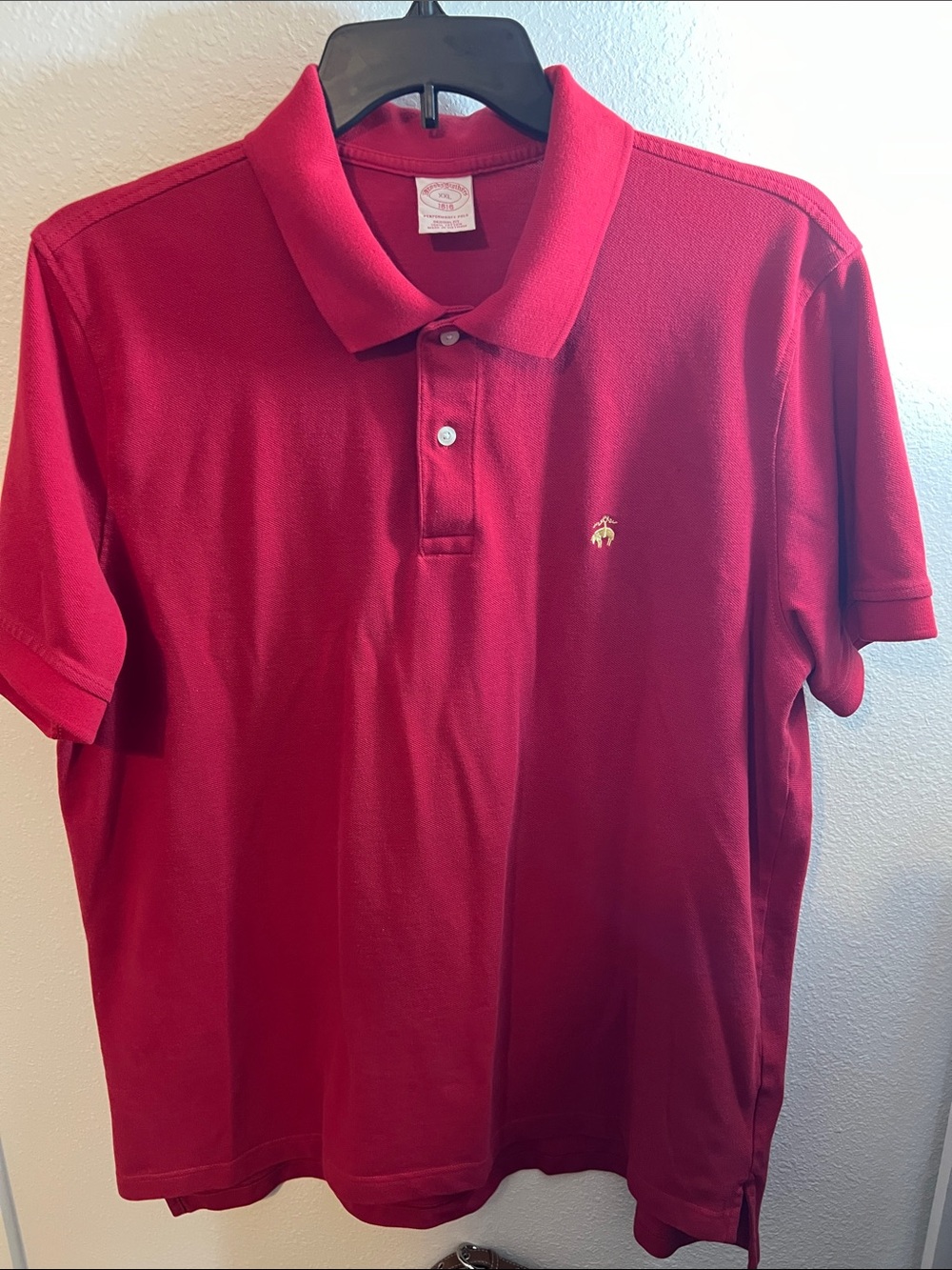 Brooks Brothers Men's Ruby Red Polo with Embroidered Logo